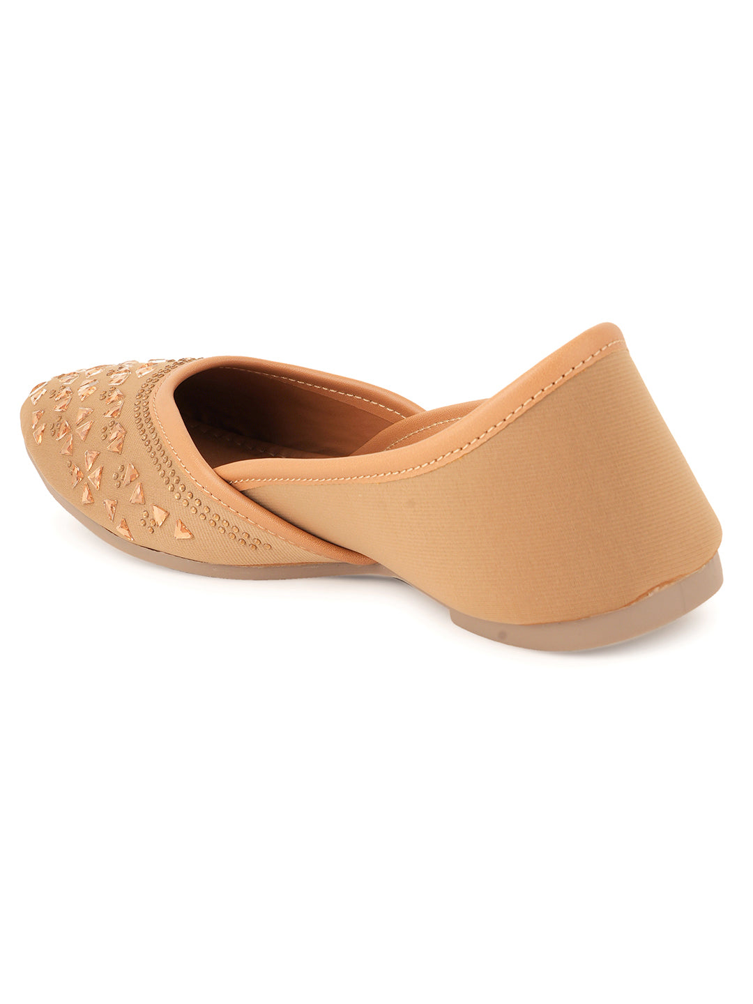 Style Shoes Designer Ethnic Embellished Square Toe Mojaris/Jutti For Women and Girls