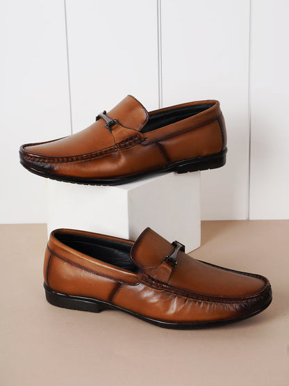 Men's Tan Leather Casual Loafers