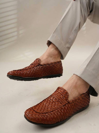 Men's Tan Leather Casual Loafers