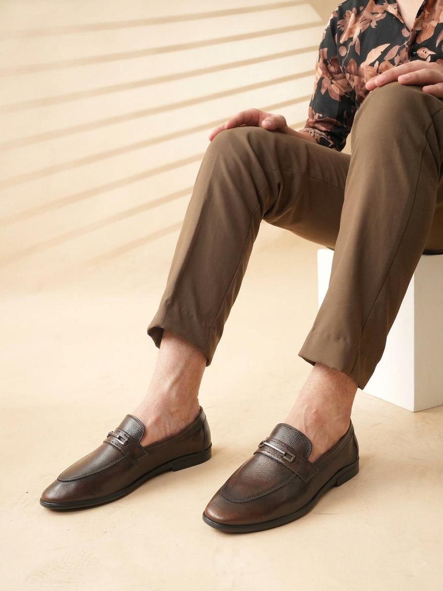 Men's Brown Leather Casual Loafers