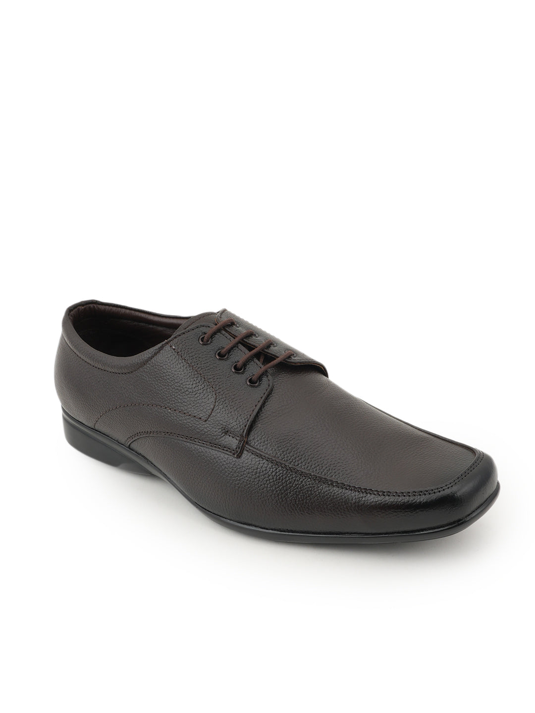 Brown Leather Formal Lace Up Derby Shoes for Men