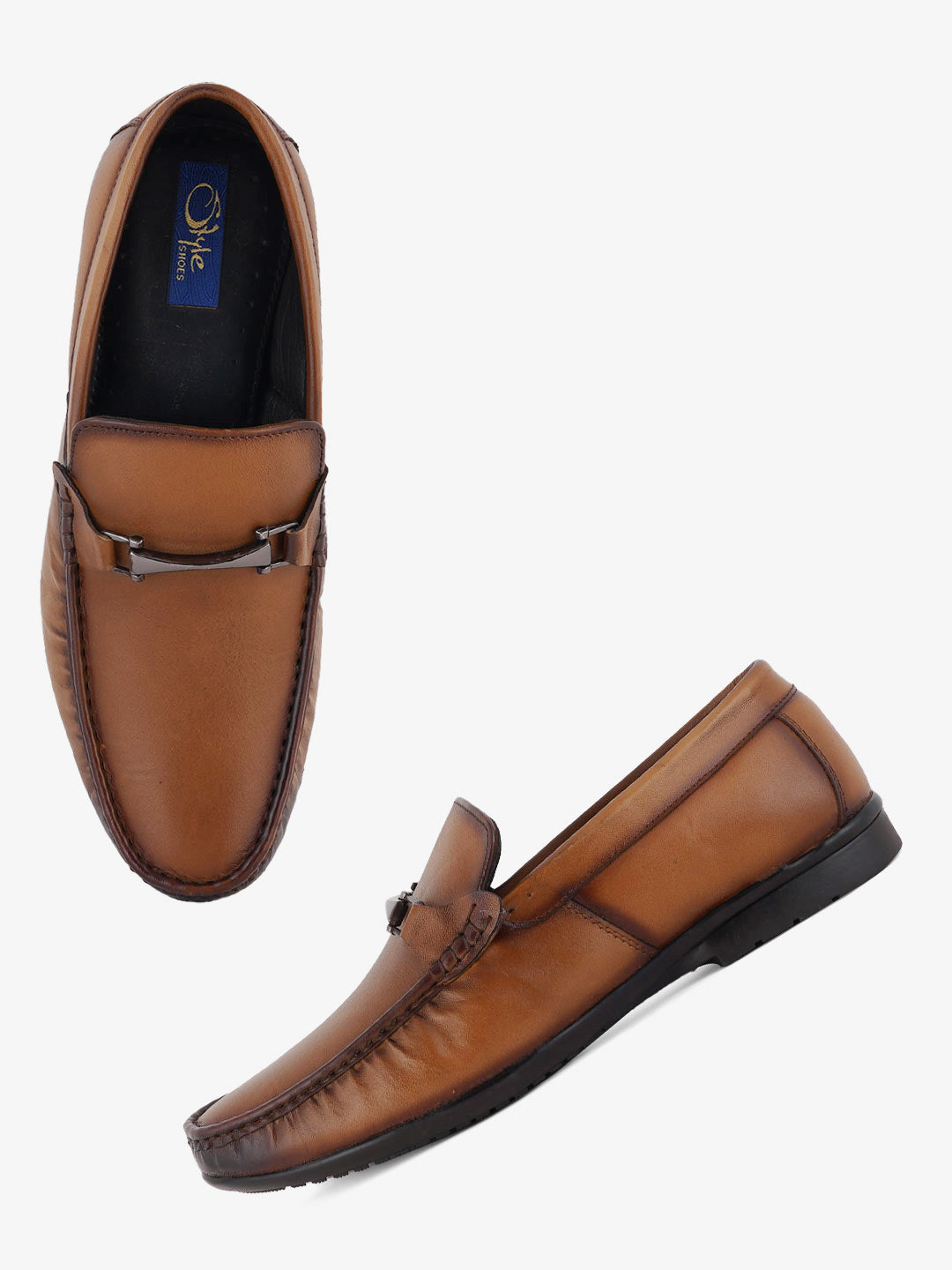 Men's Tan Leather Casual Loafers