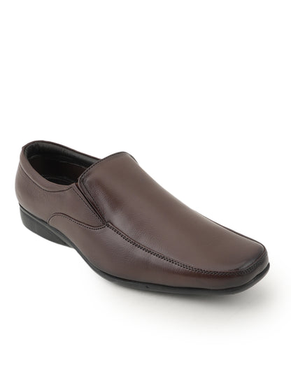 Brown Men Leather Formal Moccasin Shoes