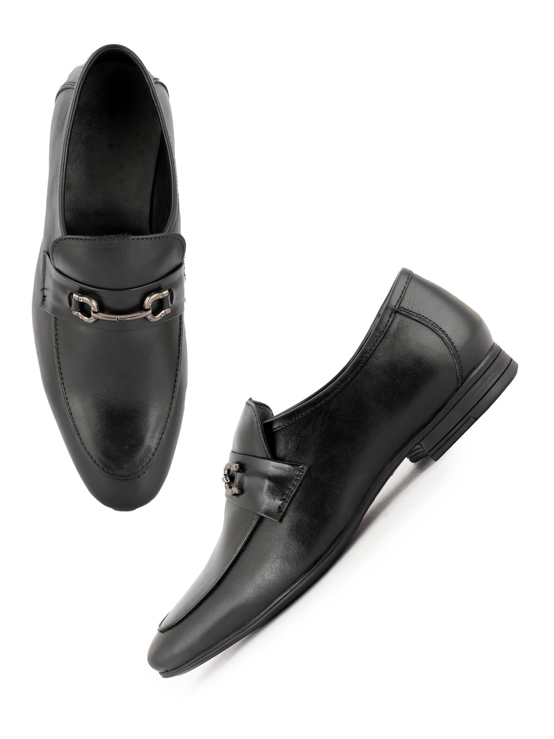 Black Men Leather Formal Moccasin Shoes