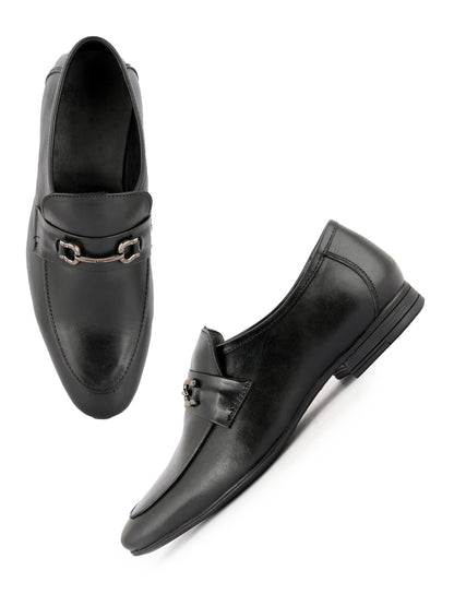 Black Men Leather Formal Moccasin Shoes