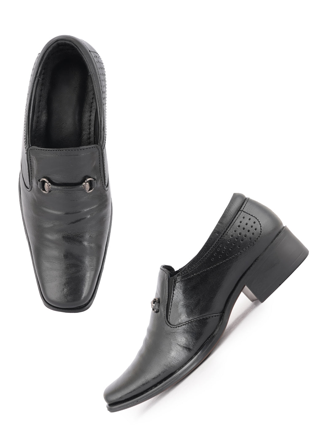 Black Men Leather Formal Moccasin Shoes