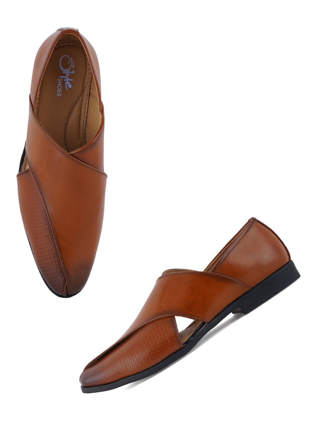 Tan Micro Upper Peshawari Sandals for Men