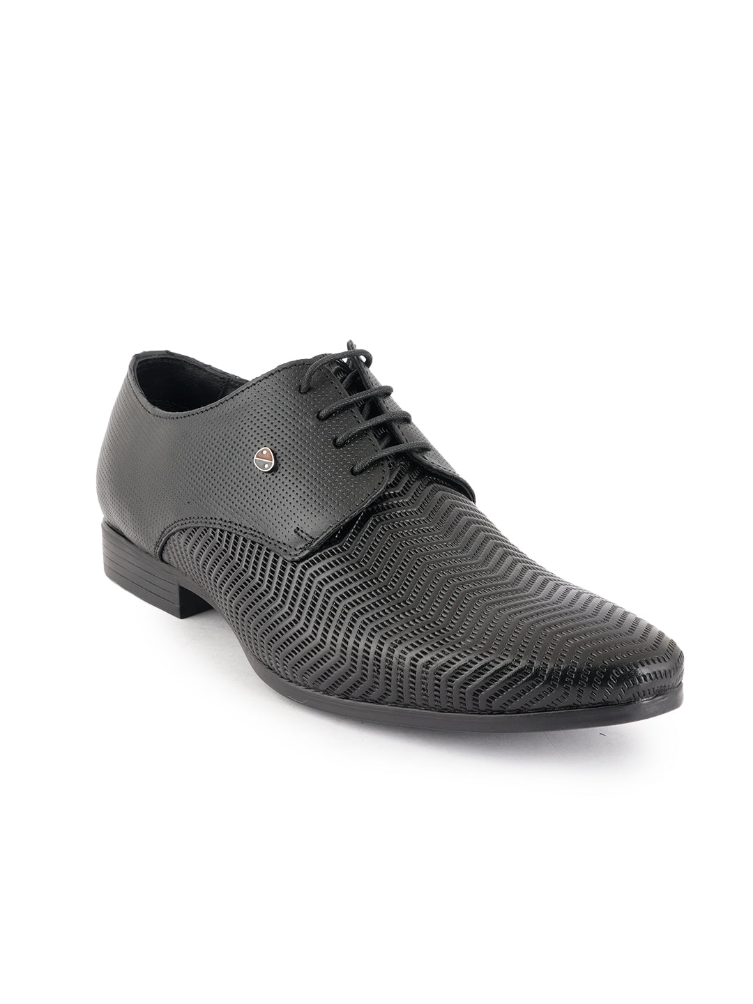 Black Men Leather Formal Derby Shoes