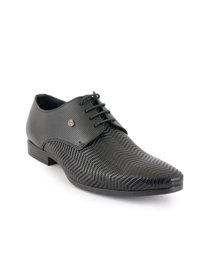 Black Men Leather Formal Derby Shoes