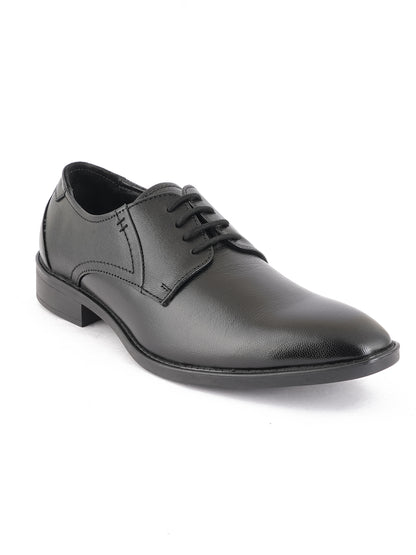 Black Men Leather Formal Derby Shoes