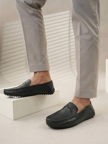 Men's Blue Leather Casual Loafers