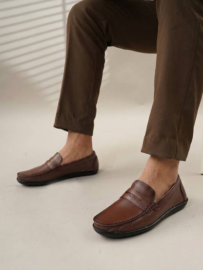 Men's Tan Leather Casual Loafers