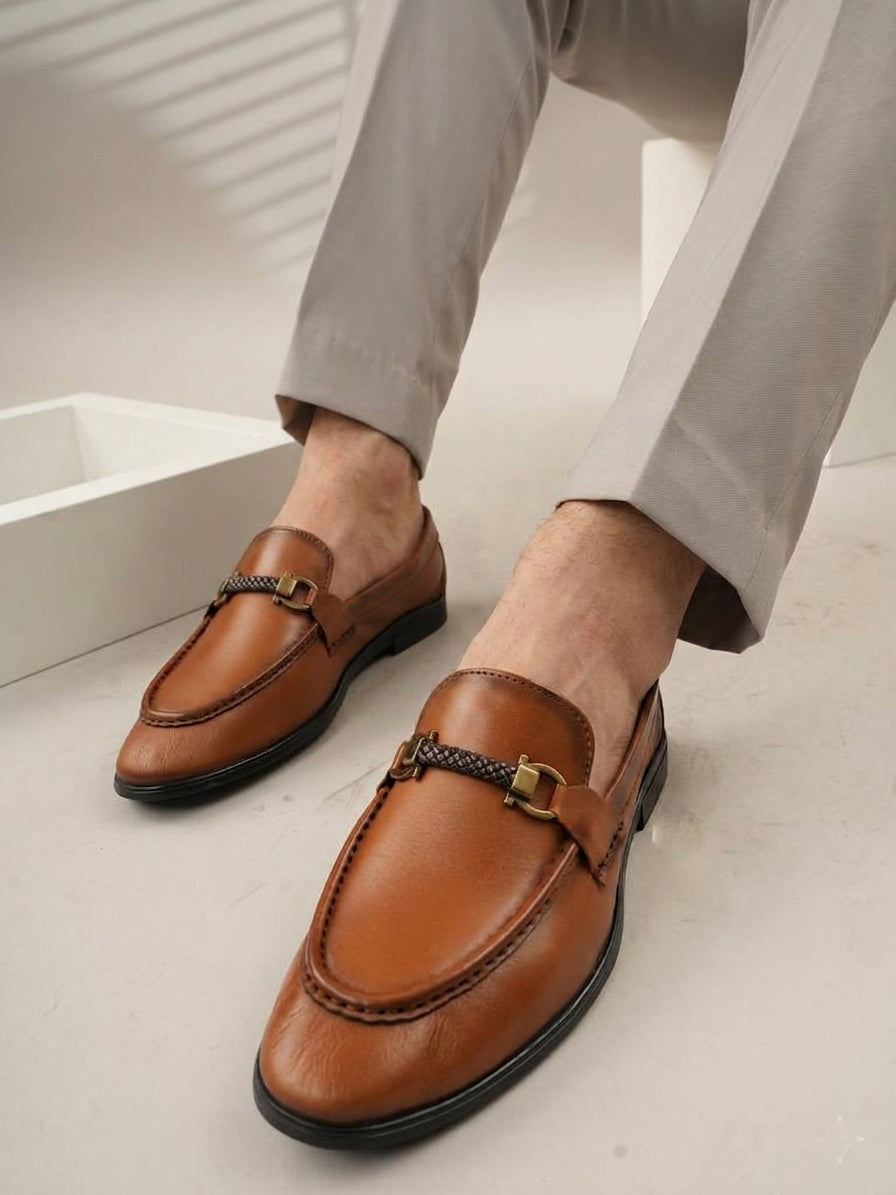 Men's Tan Leather Casual Loafers