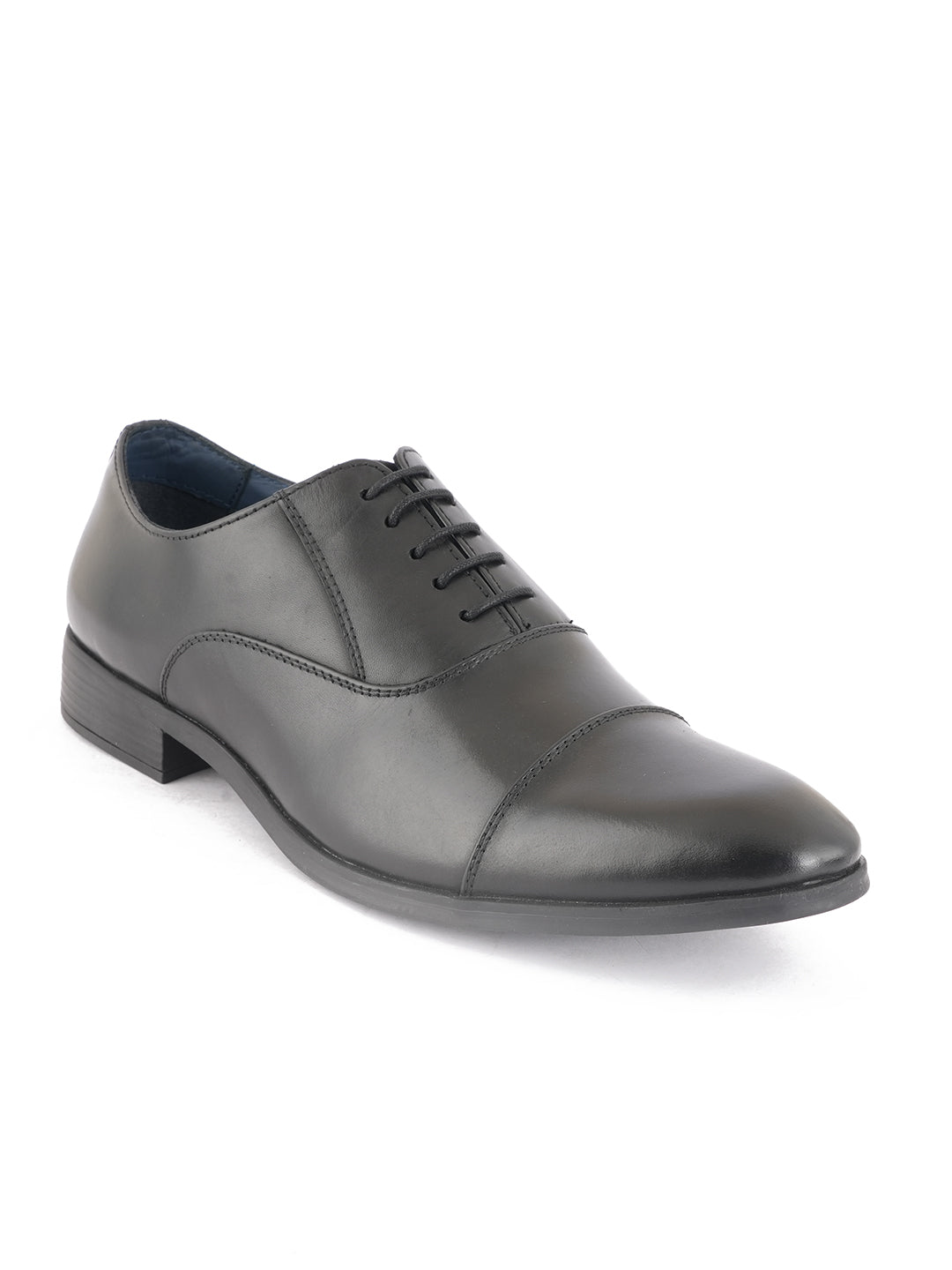 Black Lace Up Men Leather Formal Oxford Shoes