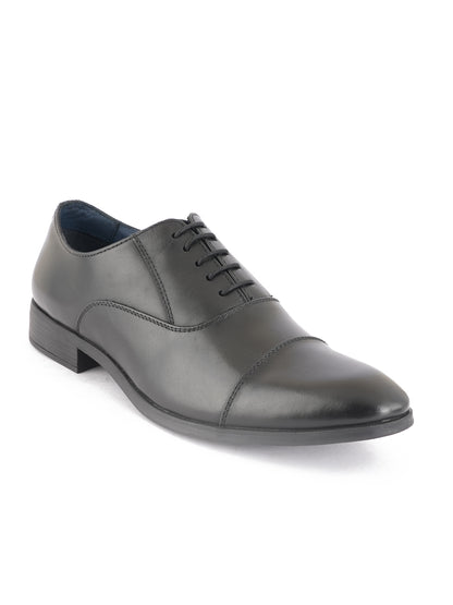 Black Lace Up Men Leather Formal Oxford Shoes