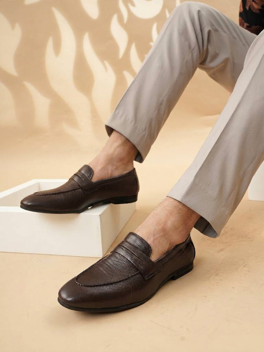 Men's Brown Leather Casual Loafers