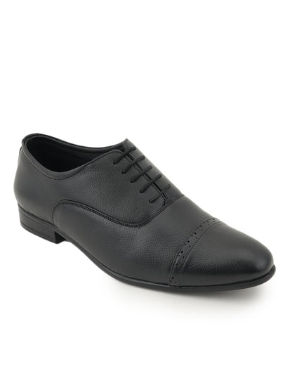 Black Lace Up Men Leather Formal Oxford Shoes