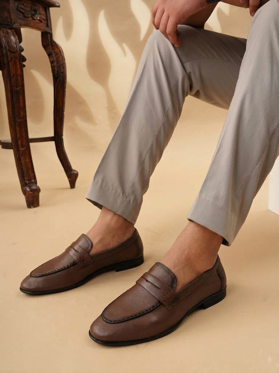 Men's Tan Leather Casual Loafers
