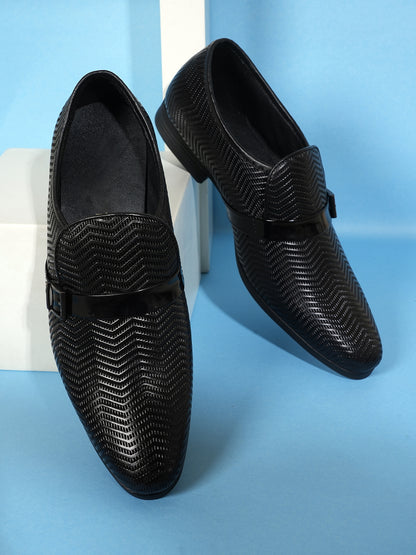 Black Men Leather Formal Moccasin Shoes