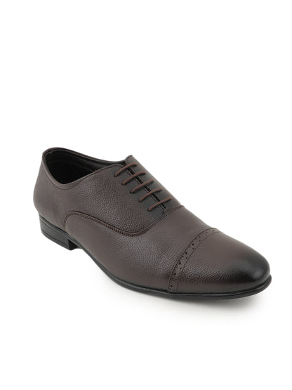 Brown Tan Lace Up Men Leather Formal Oxford Shoes