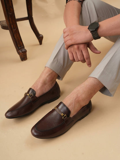 Men's Cherry Leather Casual Loafers