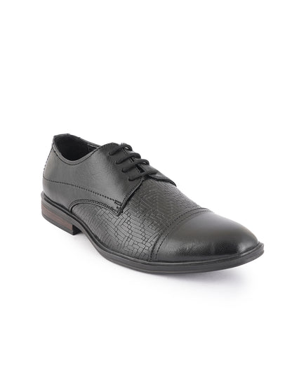 Black Lace Up Men Leather Formal Oxford Shoes