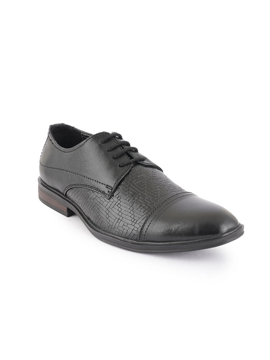 Black Lace Up Men Leather Formal Oxford Shoes