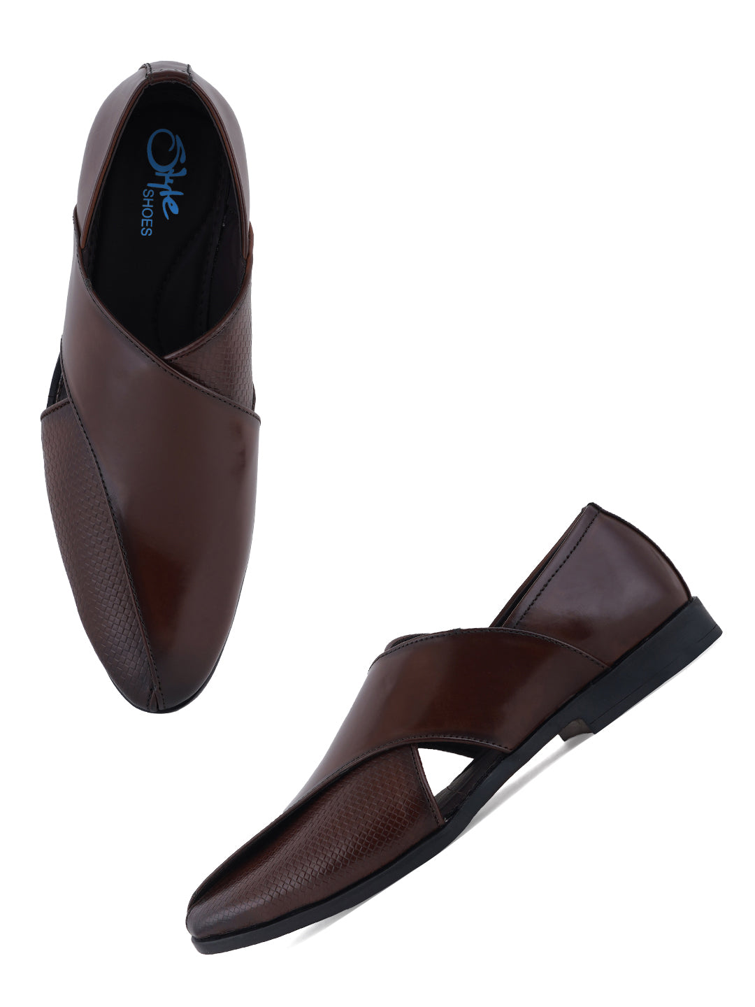 Brown Micro Upper Peshawari Sandals for Men