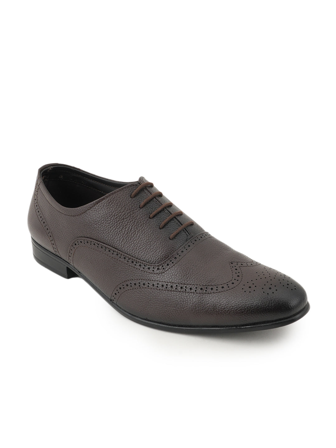 Brown Lace Up Men Leather Formal Brogue Shoes