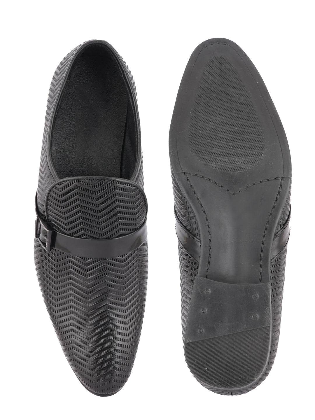 Black Men Leather Formal Moccasin Shoes