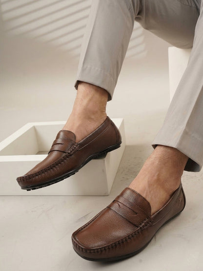 Men's Tan Leather Casual Loafers