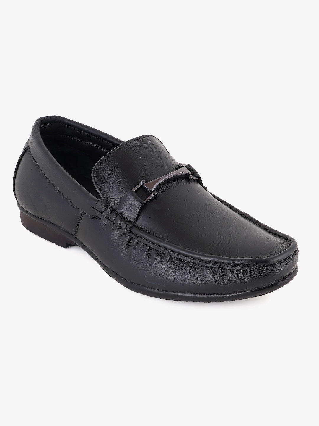 Men's Black Leather Casual Loafers