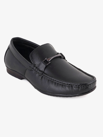 Men's Black Leather Casual Loafers