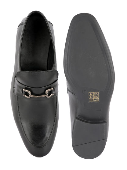 Black Men Leather Formal Moccasin Shoes
