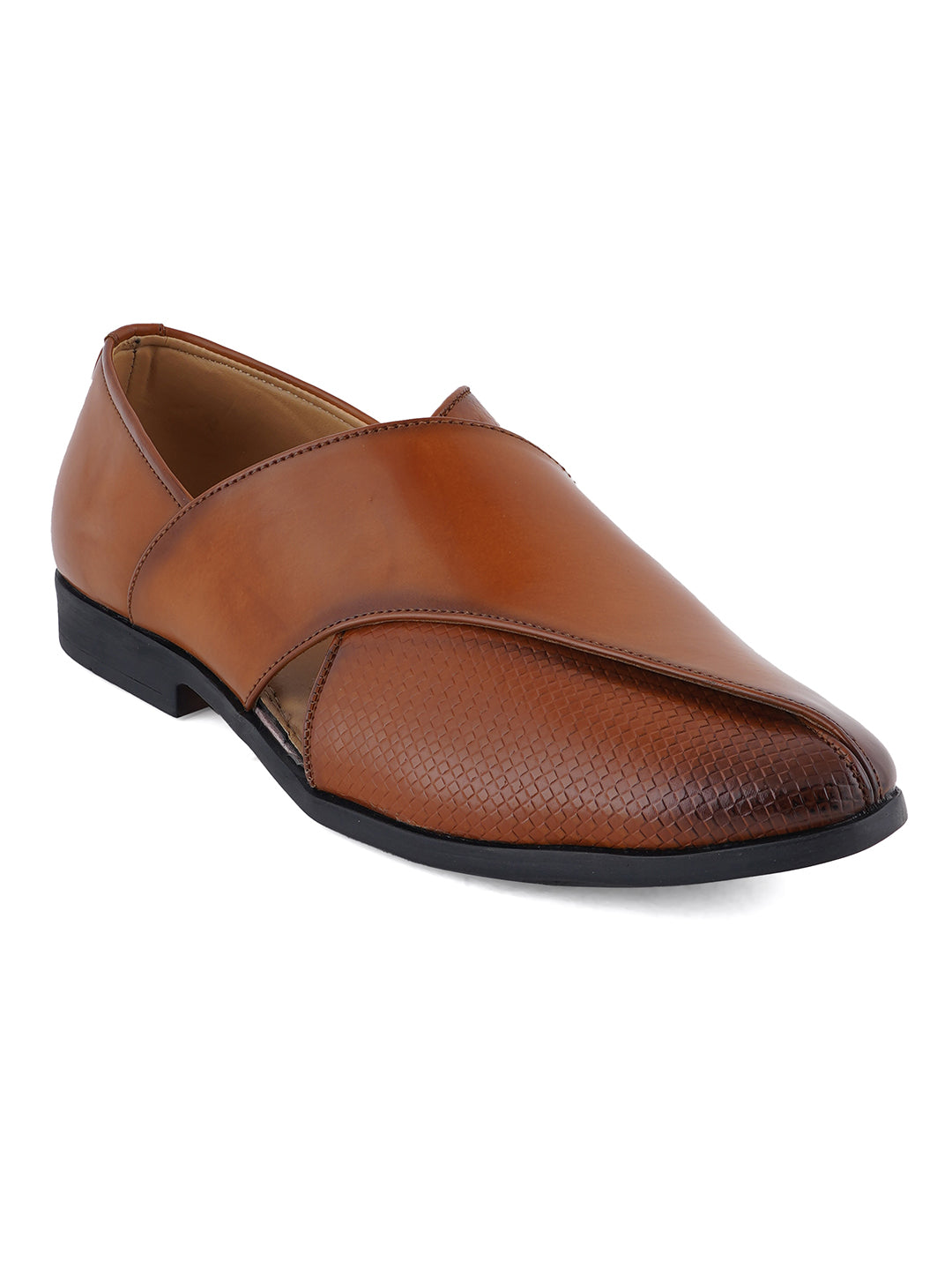 Tan Micro Upper Peshawari Sandals for Men