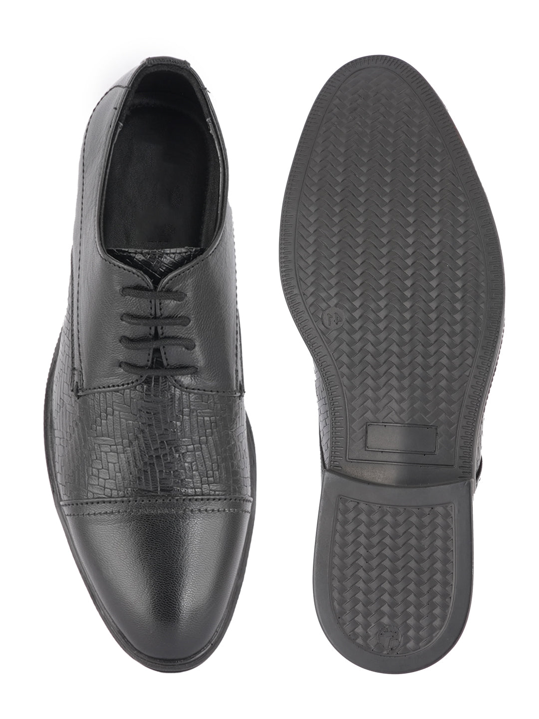 Black Lace Up Men Leather Formal Oxford Shoes