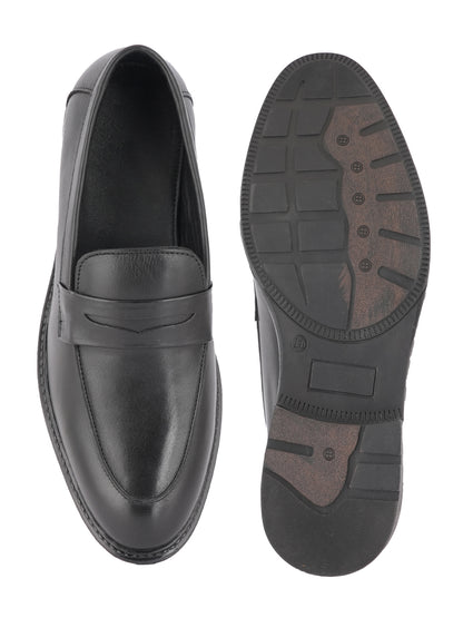 Black Men Leather Formal Moccasin Shoes