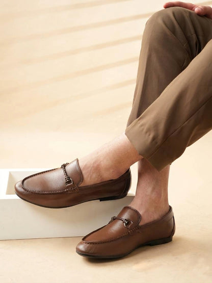 Men's Tan Leather Casual Loafers