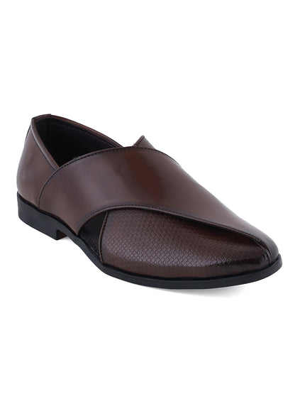 Brown Micro Upper Peshawari Sandals for Men