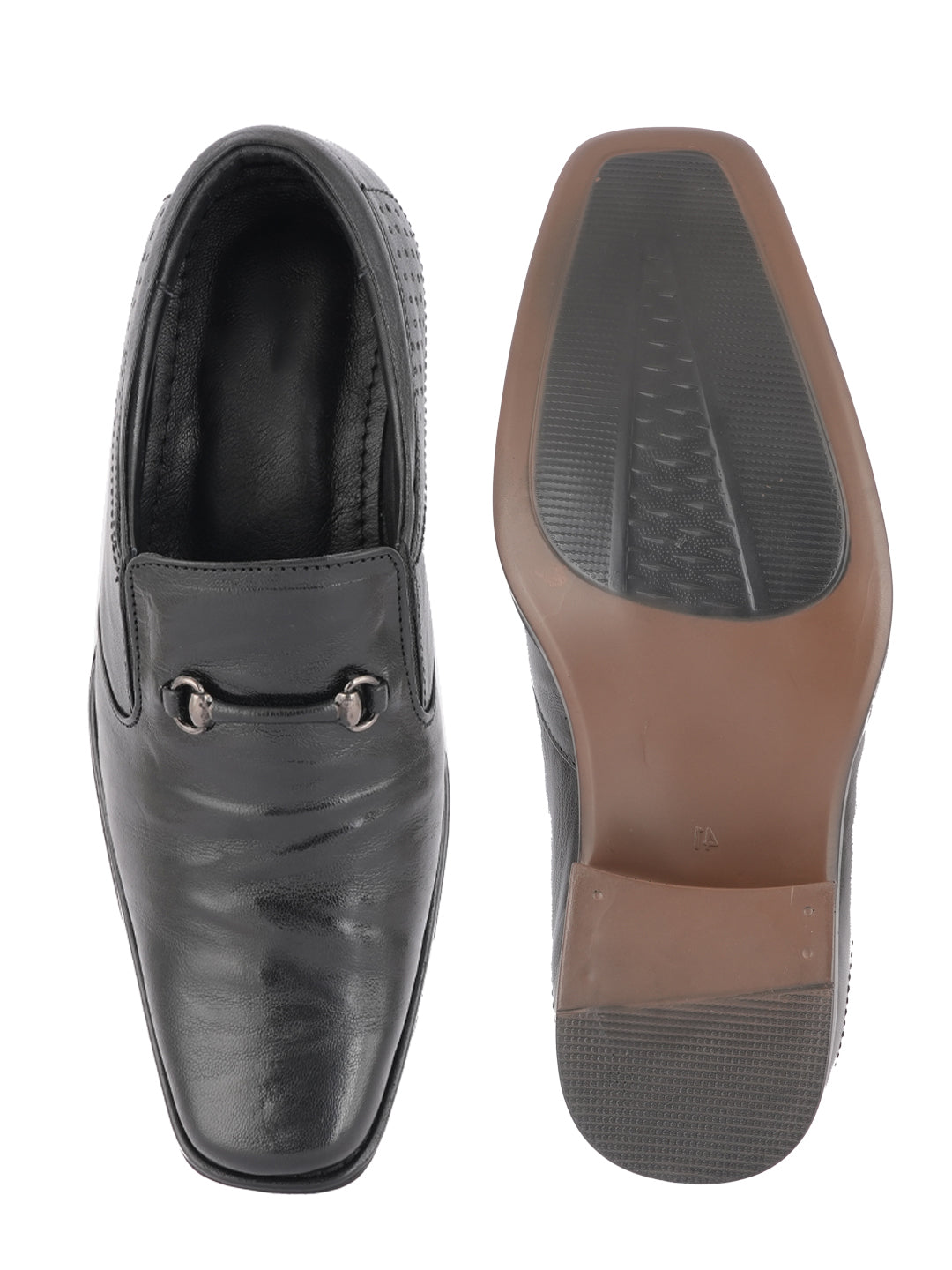 Black Men Leather Formal Moccasin Shoes