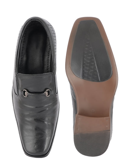 Black Men Leather Formal Moccasin Shoes