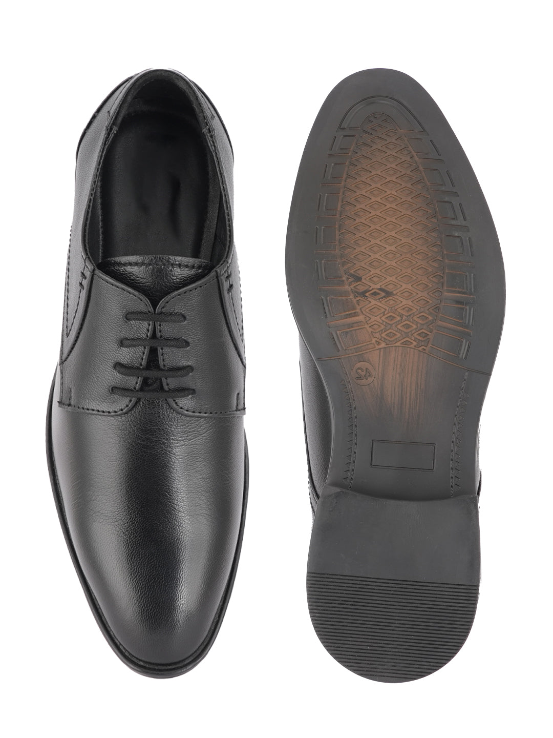 Black Men Leather Formal Derby Shoes