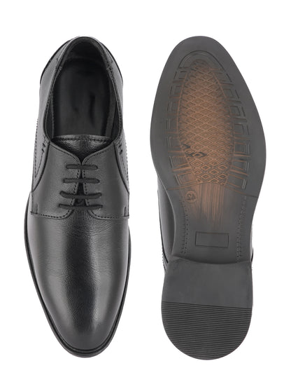 Black Men Leather Formal Derby Shoes
