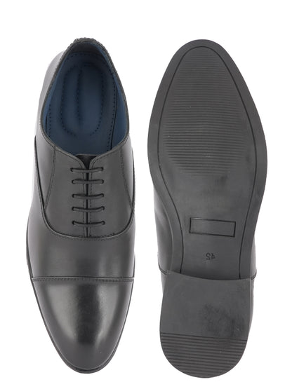 Black Lace Up Men Leather Formal Oxford Shoes