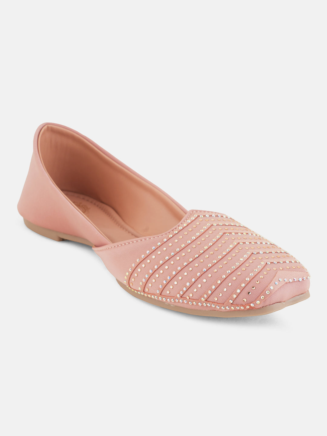 Style Shoes Designer Ethnic Embellished Square Toe Mojaris/Jutti For Women and Girls