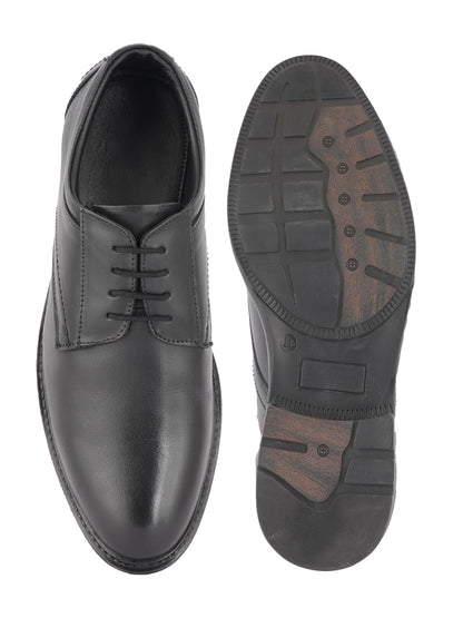 Black Men Leather Formal Derby Shoes
