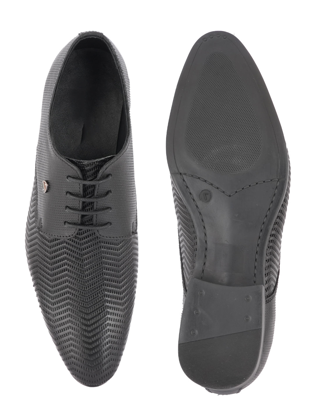 Black Men Leather Formal Derby Shoes