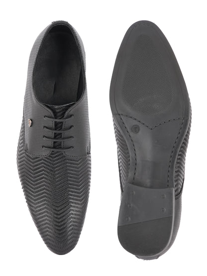 Black Men Leather Formal Derby Shoes