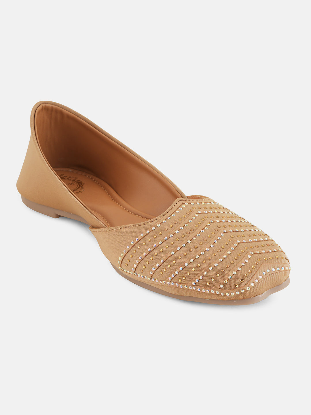Style Shoes Designer Ethnic Embellished Square Toe Mojaris/Jutti For Women and Girls