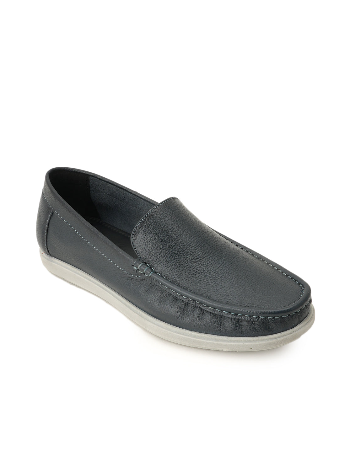 Men's Blue Leather Casual Loafers